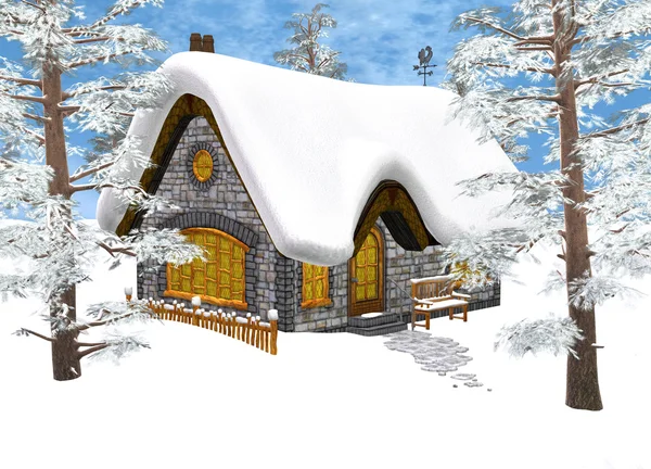 Casa de campo de invierno —  Fotos de Stock
