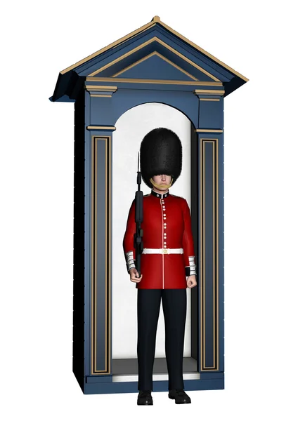 Βασιλική βρετανική Εθνοφρουρός κοντά φρουρά κουτί — Φωτογραφία Αρχείου
