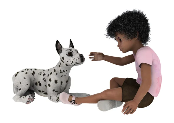Copil și câine — Fotografie, imagine de stoc