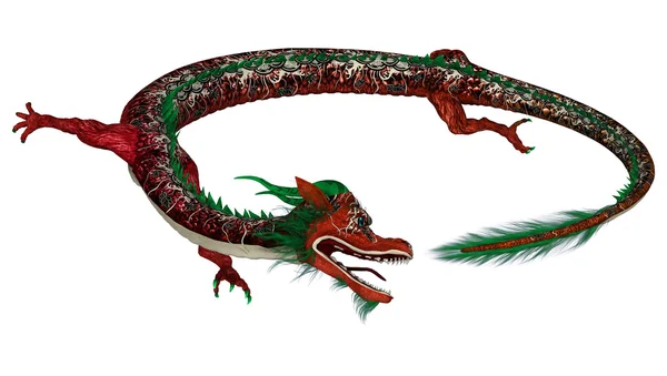 Dragón oriental rojo —  Fotos de Stock