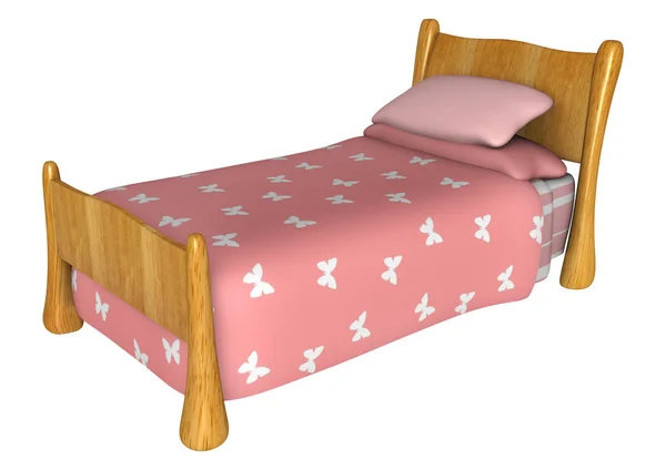 Łóżko różowy — Zdjęcie stockowe