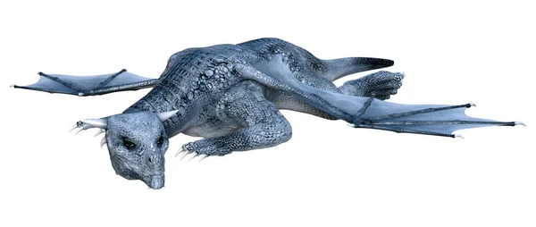 3D渲染在白色背景上孤立的幻想龙 — 图库照片