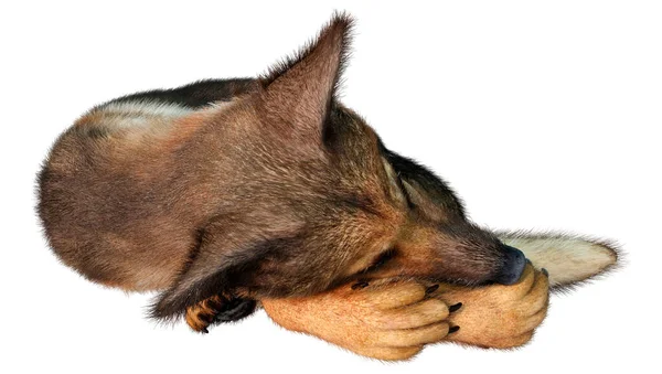 Återgivning Tysk Herde Hund Isolerad Vit Bakgrund — Stockfoto