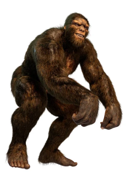 Rendering Einer Sasquatch Oder Bigfoot Isoliert Auf Weißem Hintergrund — Stockfoto