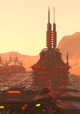 Bir bilim kurgu gezegeninin 3 boyutlu görüntülemesi