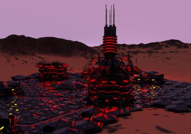 Bir bilim kurgu gezegeninin 3 boyutlu görüntülemesi