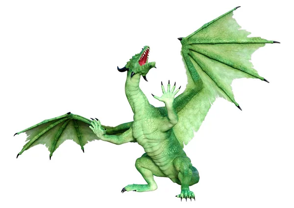 Rendering Fantasy Dragon Isolated White Background — Stock Photo, Image