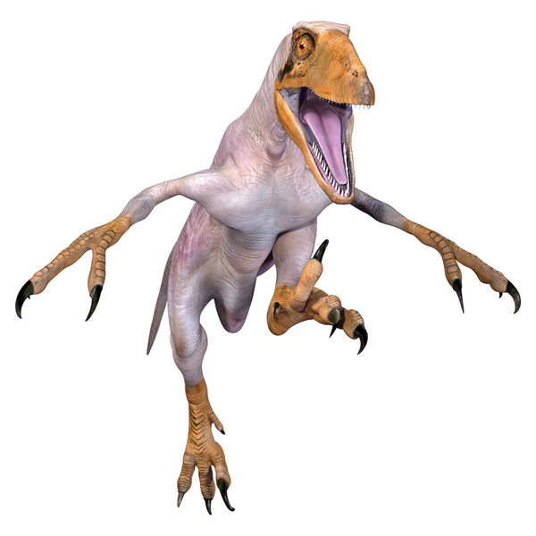 Vykreslení Dinosaura Deinonychus Antirrhopus Izolované Bílém Pozadí — Stock fotografie