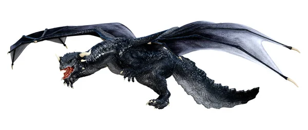 Darstellung Eines Fantasie Drachen Isoliert Auf Weißem Hintergrund — Stockfoto