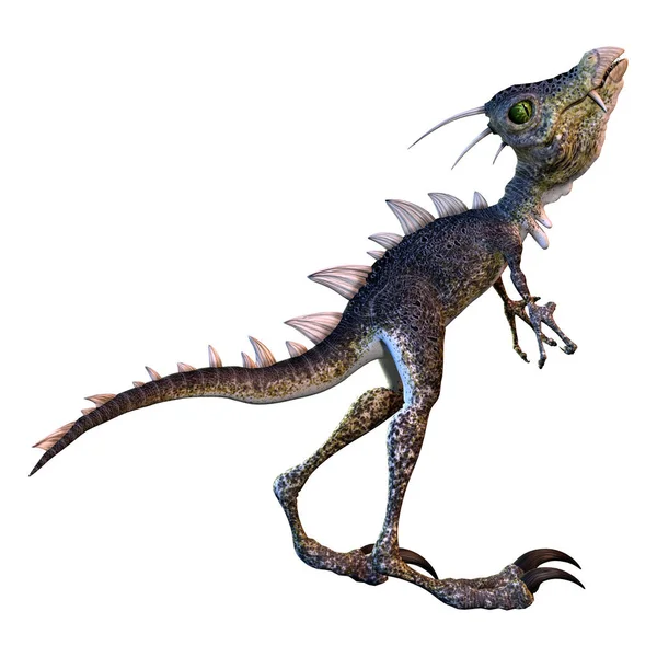 Representación Dinosaurio Reptil Fantasía Aislado Sobre Fondo Blanco —  Fotos de Stock