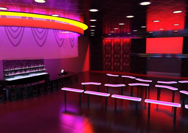 Rendering Nightclub Interior — Stock Photo, Image