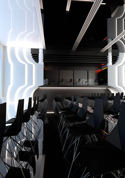 Rendering Auditorium Fantascienza Interno — Foto Stock