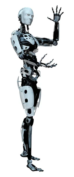 Renderowanie Robota Odizolowanego Białym Tle — Zdjęcie stockowe