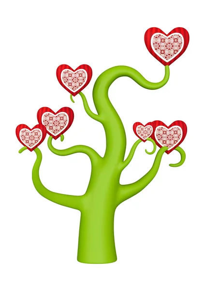 Rendering Heart Tree Isolated White Background — Stock Photo, Image