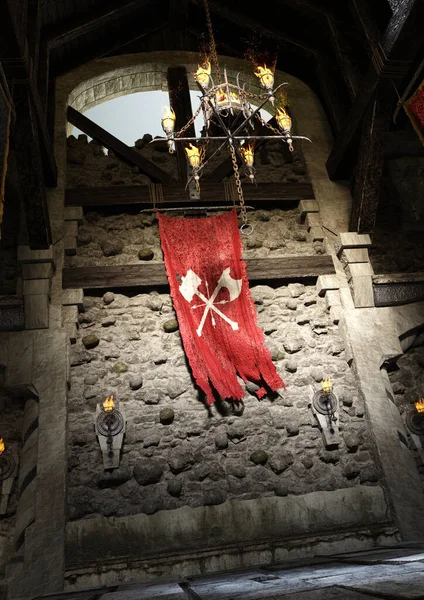 Rendering Fairy Tale Medieval Castle Interior — Fotografia de Stock