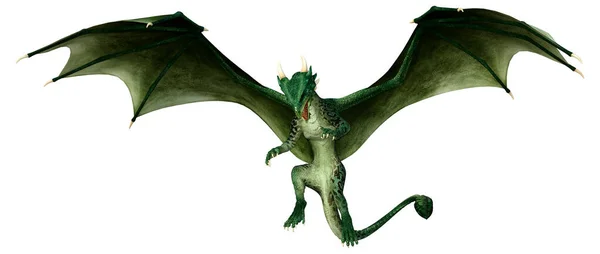 Rendering Fantasy Dragon Isolated White Background — Stock Photo, Image