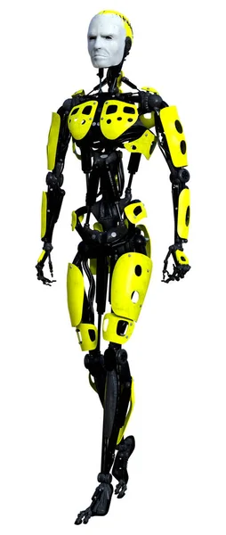 Rendering Male Robot Isolated White Background — Stock Photo, Image