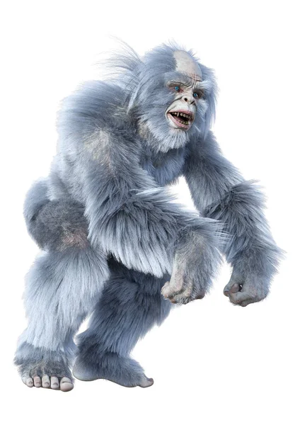 Weergave Van Een Fantasie Schepsel Yeti Geïsoleerd Witte Achtergrond — Stockfoto