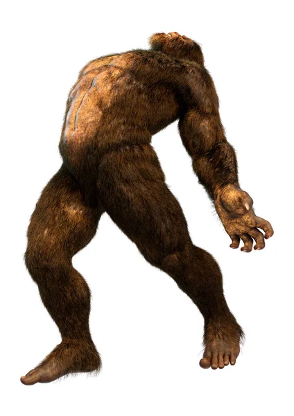 Rendering Sasquatch Bigfoot Isolato Sfondo Bianco — Foto Stock