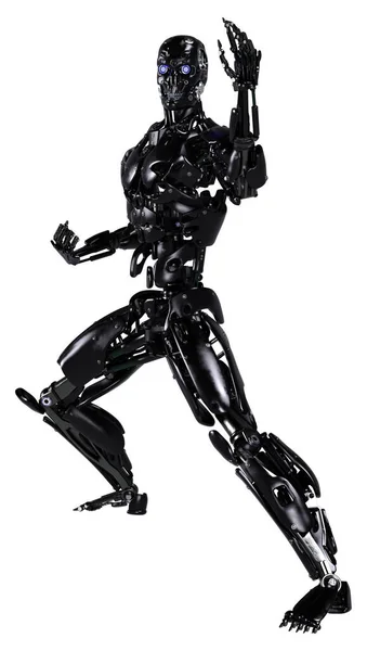 Återgivning Manlig Robot Isolerad Vit Bakgrund — Stockfoto