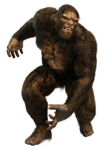 Rendering Einer Sasquatch Oder Bigfoot Isoliert Auf Weißem Hintergrund — Stockfoto