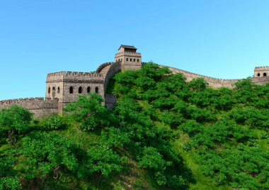 Çin Seddi 'nin 3 boyutlu tasarımı, tarihi bir takviye.