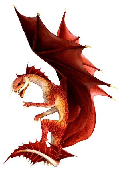 Rendering Fantasy Dragon Isolated White Background — Stock Photo, Image