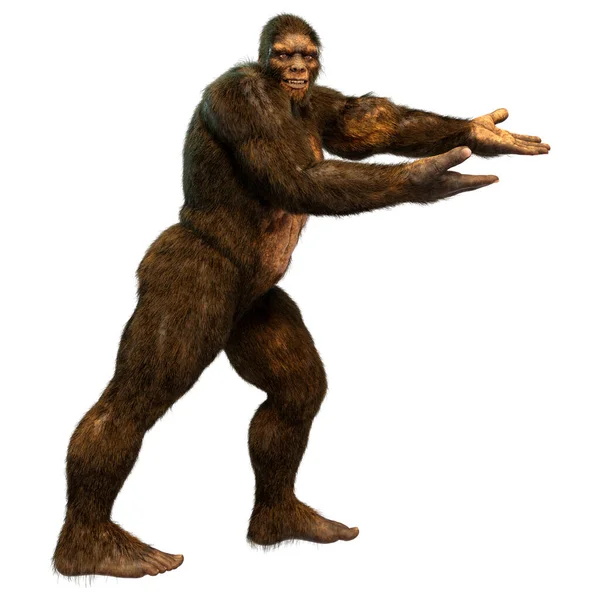 Rendering Einer Sasquatch Oder Bigfoot Isoliert Auf Weißem Hintergrund — Stockfoto