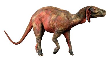 Beyaz arka planda izole edilmiş bir fantezi yaratığının 3 boyutlu görüntüsü