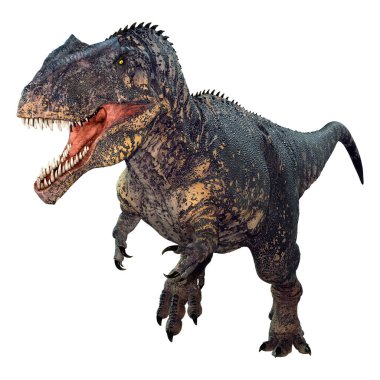 3D rendering of a dinosaur gigantosaurus isolated on white background
