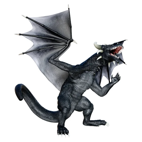 Rendering Fantasy Dragon Isolated White Background — Stock Photo, Image