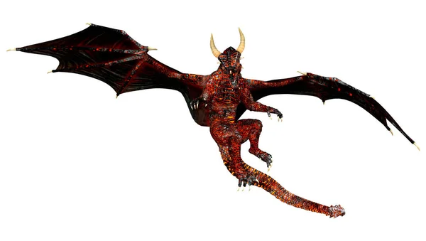 Rendering Fantasy Dragon Isolated White Background — Stock Photo, Image