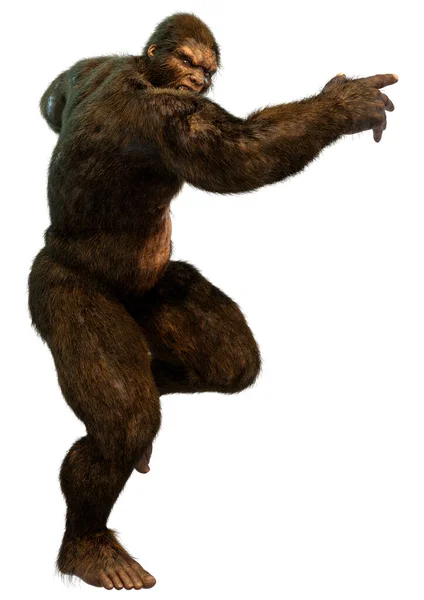 Återgivning Sasquatch Eller Bigfoot Isolerad Vit Bakgrund — Stockfoto