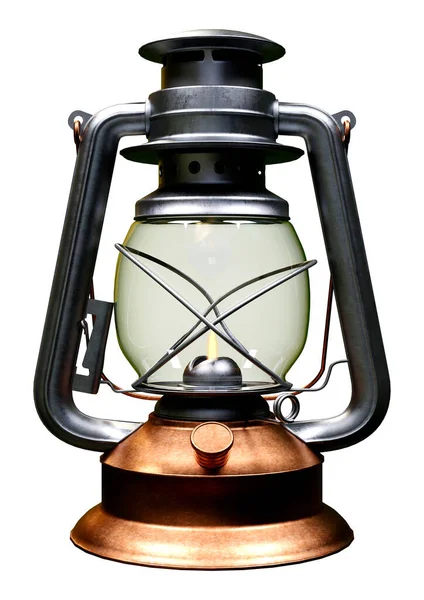 Rendering Una Lampada Cherosene Vintage Isolata Sfondo Bianco — Foto Stock