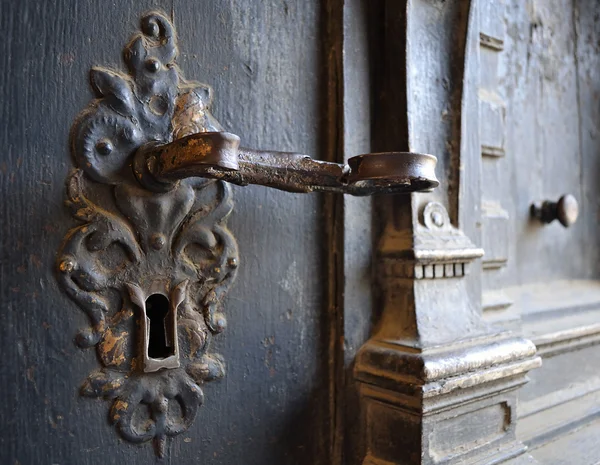 Old metal door-handle — Stock Photo, Image