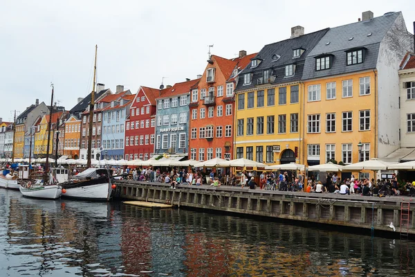 Nyhavn-Koppenhágában Stock Fotó