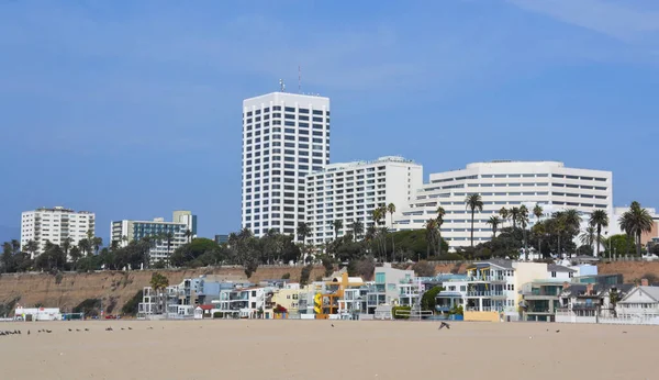 Strand Van Santa Monica Los Angeles Rechtenvrije Stockafbeeldingen