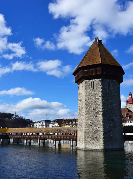 Kapellenbrücke Luzern Schweiz — Stockfoto