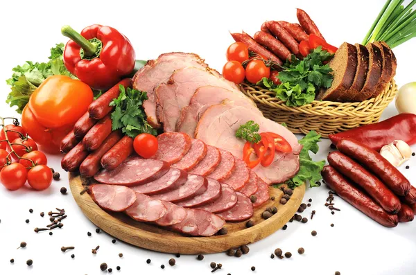 Wurst, Fleisch und Gemüse — Stockfoto