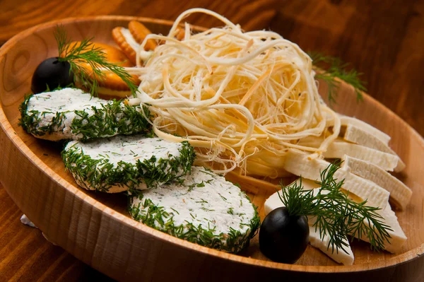 Meat, herbs and cookies on the plate — Stock Photo, Image