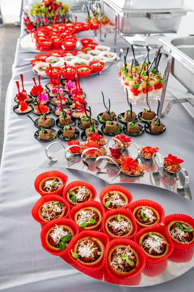 Fruit Banket Tafel Shot Tijdens Catering Event Vakantietafel — Stockfoto