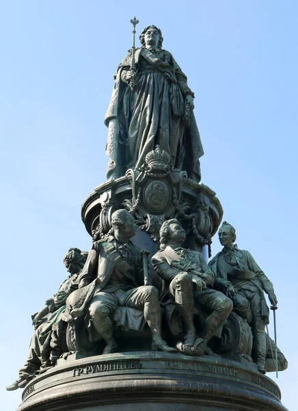 Monument Voor Catharina Grote Sint Petersburg Rusland — Stockfoto