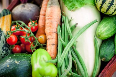 organik sebzeler. Çevre tarımı kavramı. Yüksek kalite fotoğraf