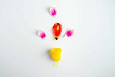 Regl sırasında yeniden kullanılabilir hijyen ürünleri kullanma kavramı. Yüksek kalite fotoğraf.