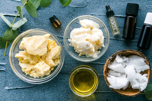 shea butter, cocoa butter and coconut oil to moisturize the skin. High quality photo.
