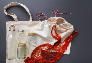 Plastiksiz alışveriş için sıfır atık. Yüksek kalite fotoğraf