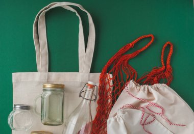 Plastiksiz alışveriş için sıfır atık. Yüksek kalite fotoğraf