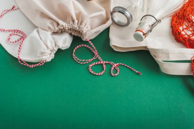 Plastiksiz alışveriş için sıfır atık. Yüksek kalite fotoğraf