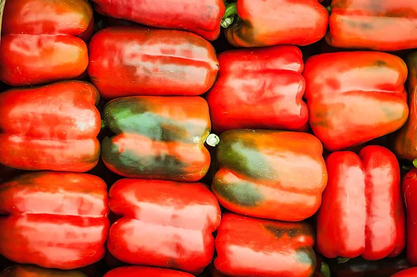 Ausgewählte Paprika Auf Dem Markt Hochwertiges Foto — Stockfoto