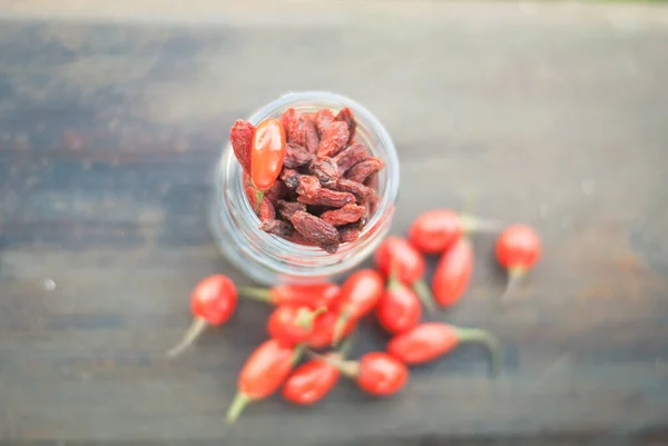 Mix Fresh Dry Goji Berries High Quality Photo — Stock fotografie